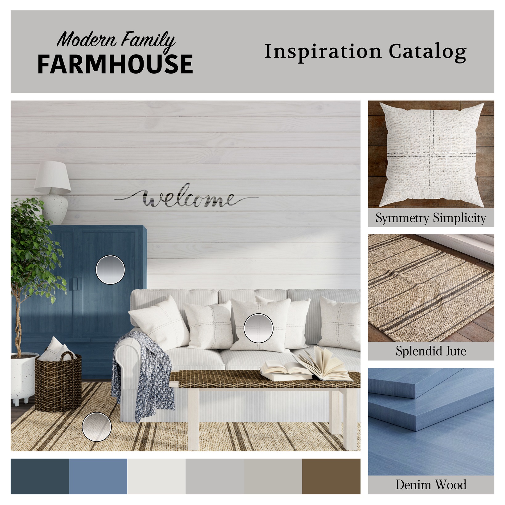 redecor style guide and inspiration catalogue, living room in rustic farmhouse style