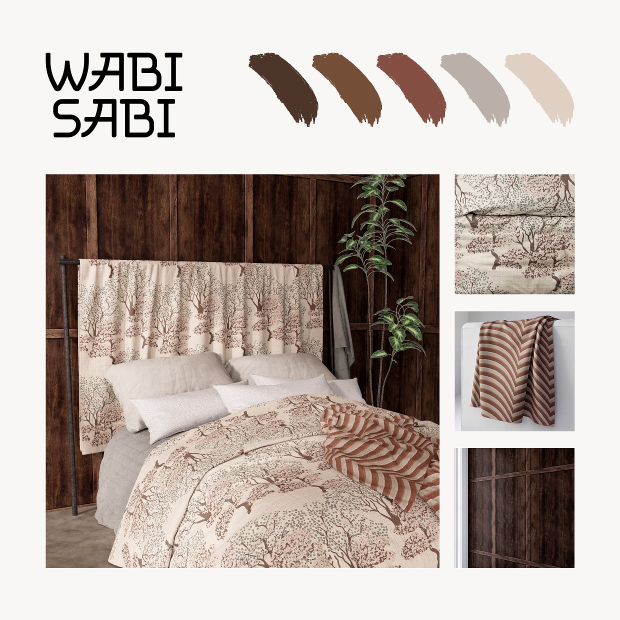 a bedroom design inspired by the wabi sabi style