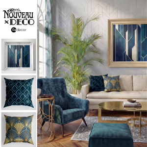 art deco living room corner view