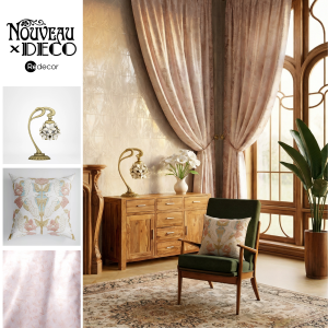 Art nouveau finishing touch lamp on display