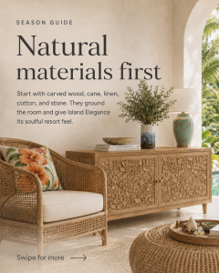 natural materials island elegance tips